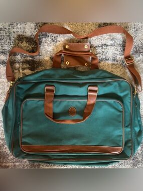 Two Polo Ralph Lauren Vintage Green Canvas Messenger Bags Satchel/Shoulder Strap